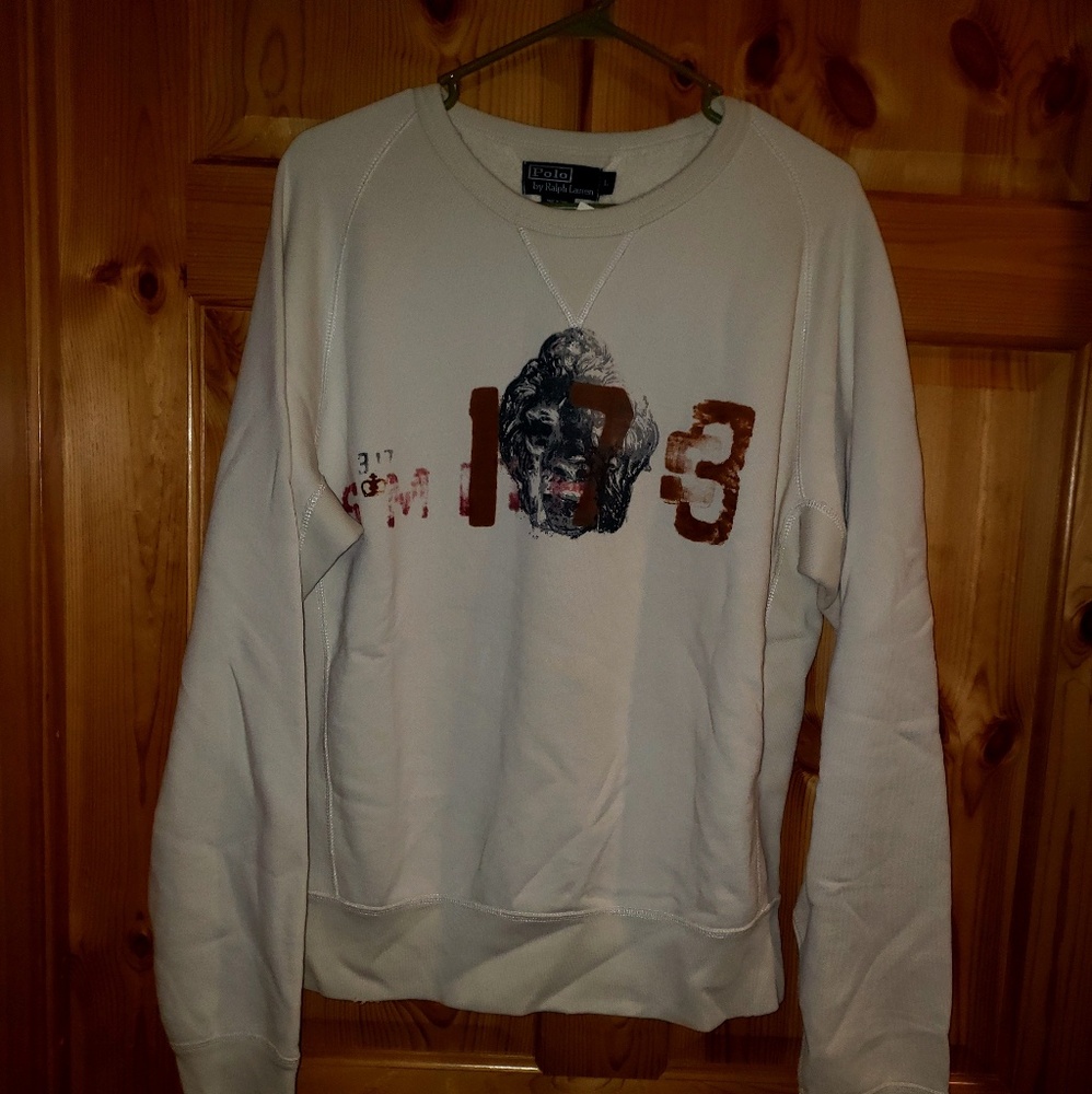 Nwt Ralph Lauren Men's Sweatshirt L cream Gorilla